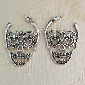 Sugar Skull Shaped Stud Earrings